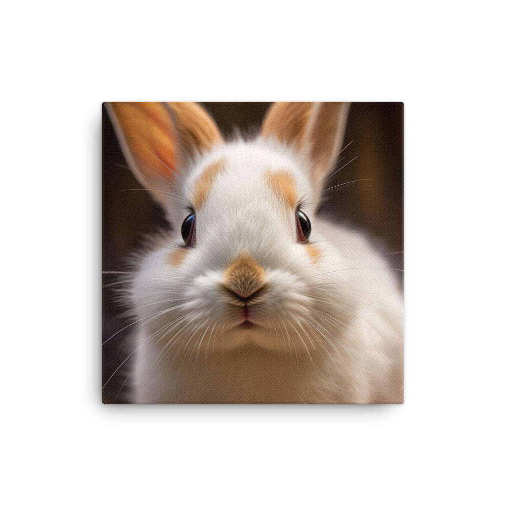 Charming Dwarf Hotot Bunny Canvas - PosterfyAI.com