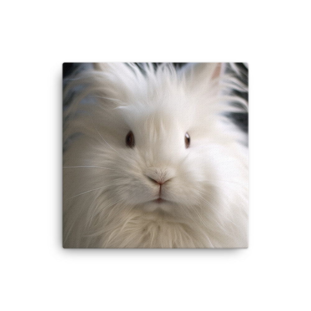 Charming Satin Angora Bunny Canvas - PosterfyAI.com