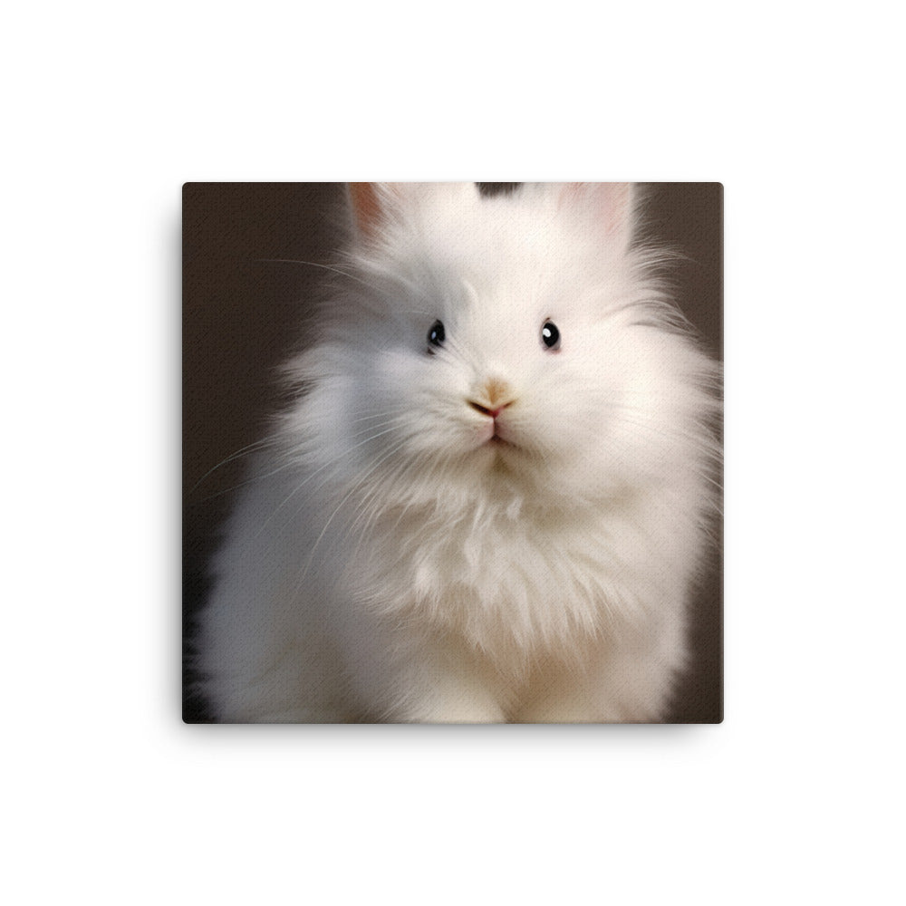 Adorable Satin Angora Bunny Canvas - PosterfyAI.com