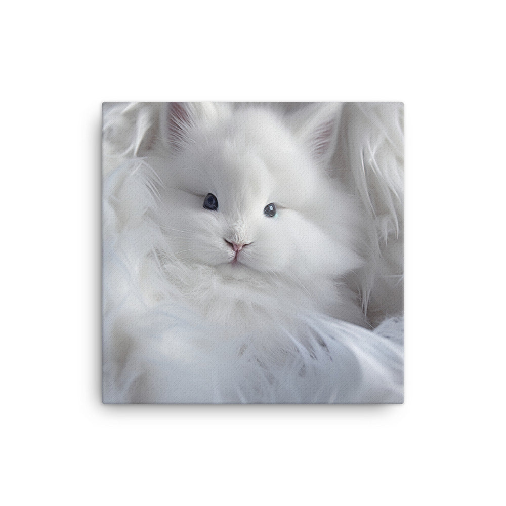 Adorable Satin Angora Bunny Canvas - PosterfyAI.com