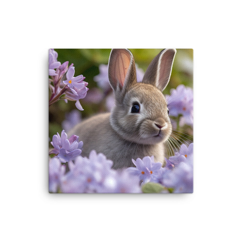 Lilac Bunny Canvas - PosterfyAI.com