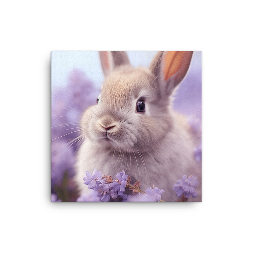Adorable Lilac Bunny Canvas - PosterfyAI.com