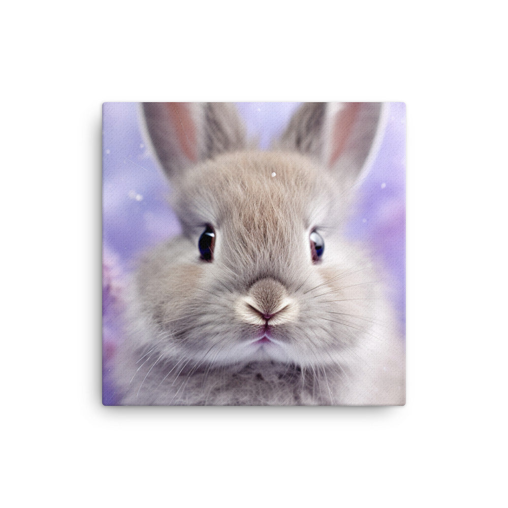 Adorable Lilac Bunny Canvas - PosterfyAI.com