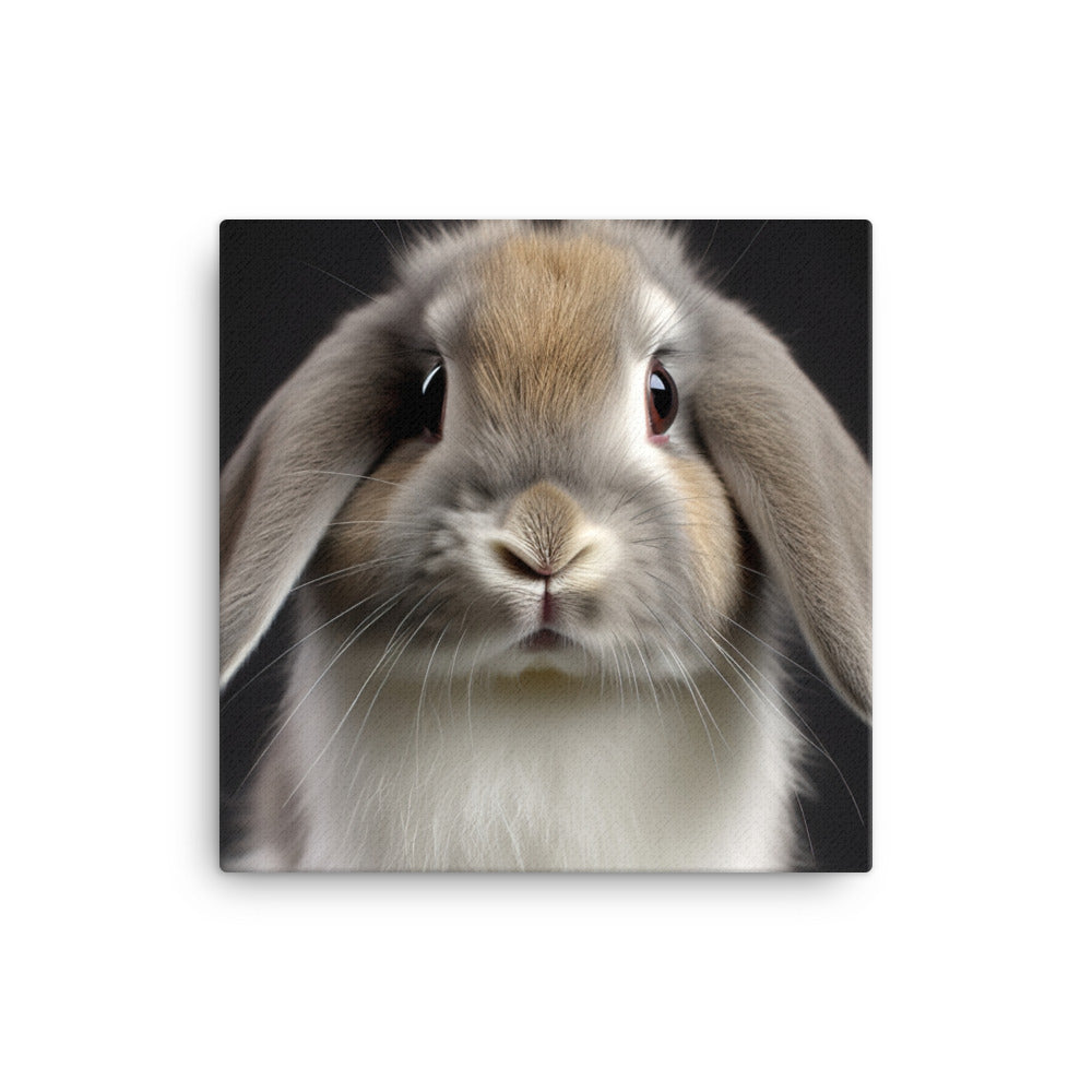 Mini Lop Bunny Canvas - PosterfyAI.com