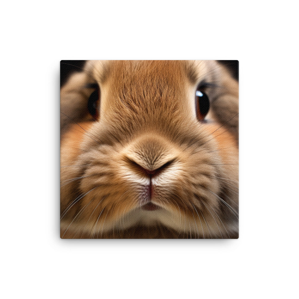 Charming Mini Lop Bunny Canvas - PosterfyAI.com