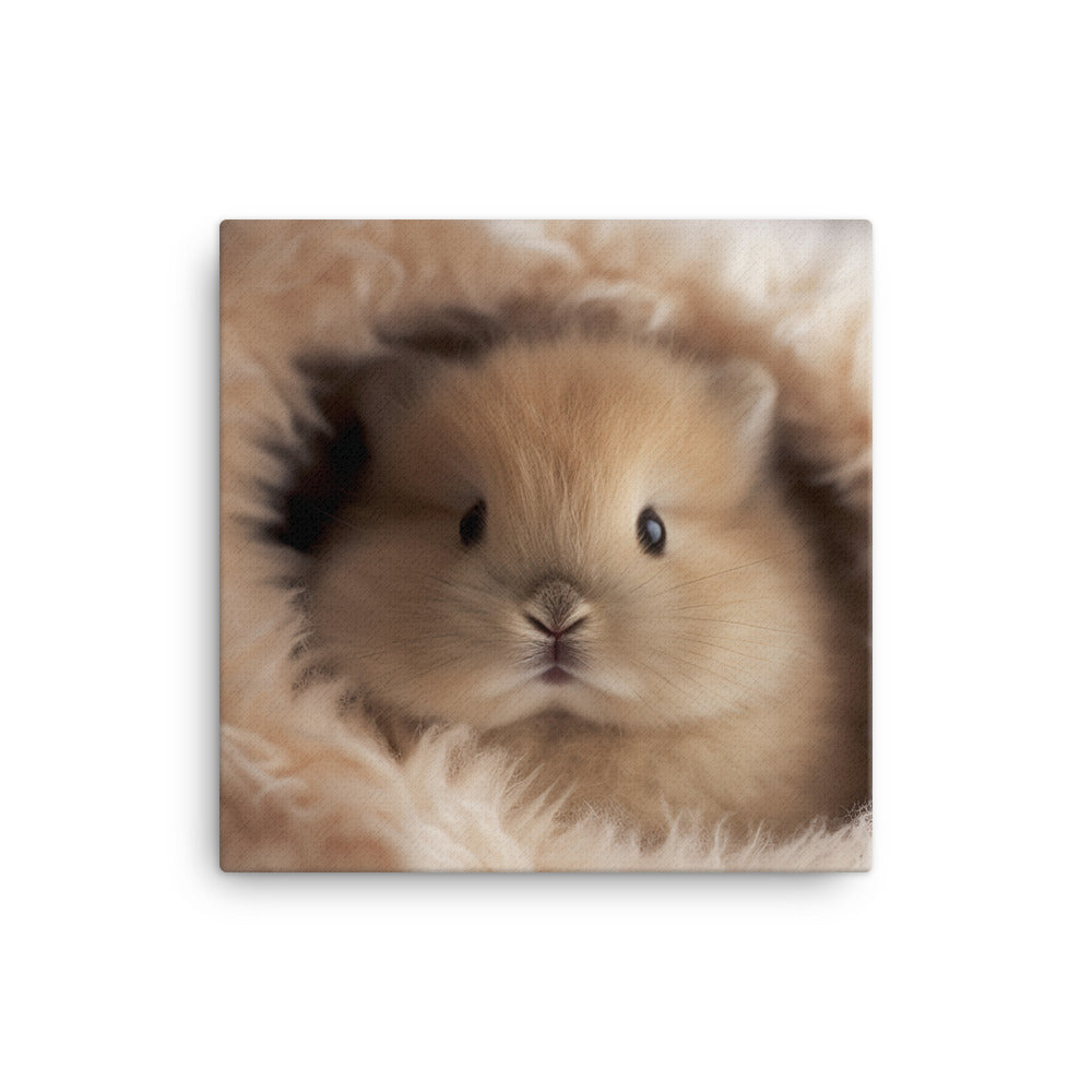 Adorable Jersey Wooly Bunny Canvas - PosterfyAI.com