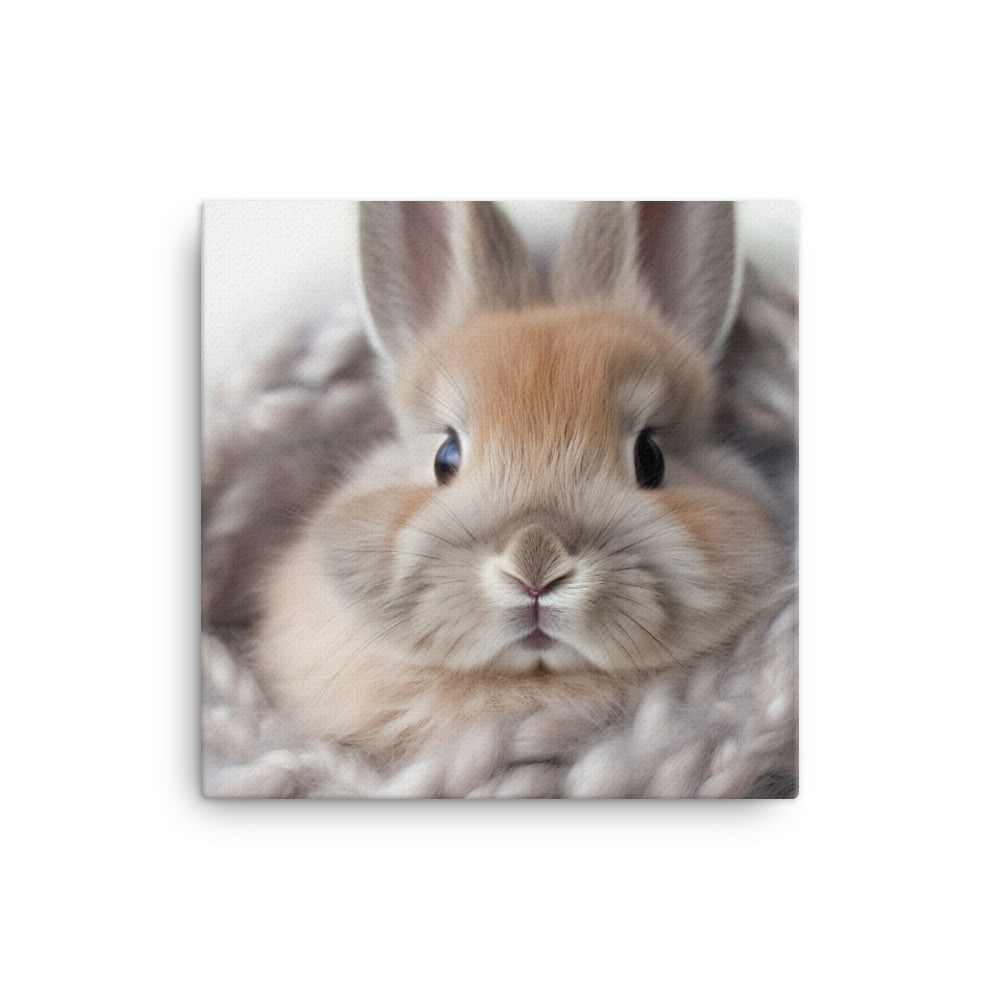 Adorable Jersey Wooly Bunny Canvas - PosterfyAI.com