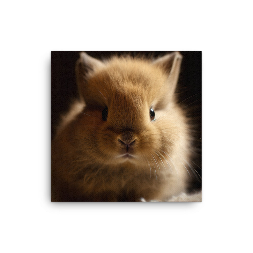 Adorable Jersey Wooly Bunny Canvas - PosterfyAI.com