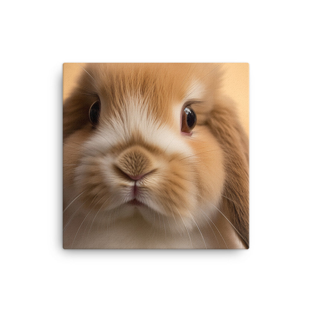 Charming Holland Lop Bunny Canvas - PosterfyAI.com