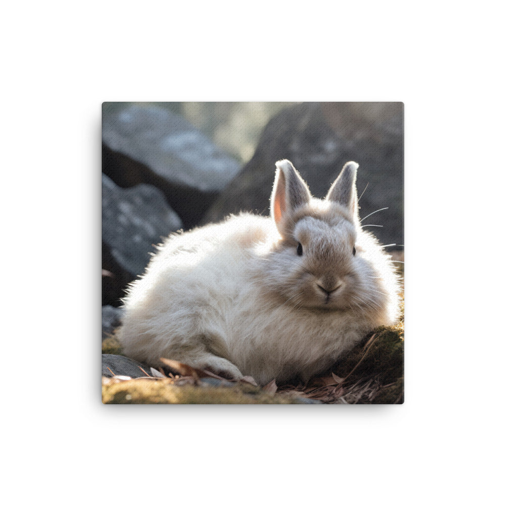 Himalayan Bunny in a Cozy Setting Canvas - PosterfyAI.com