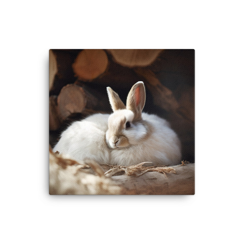 Himalayan Bunny in a Cozy Setting Canvas - PosterfyAI.com