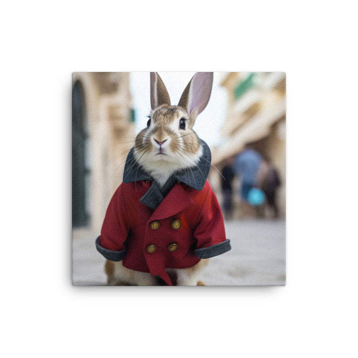 Havana Bunny with a Stylish Pose Canvas - PosterfyAI.com