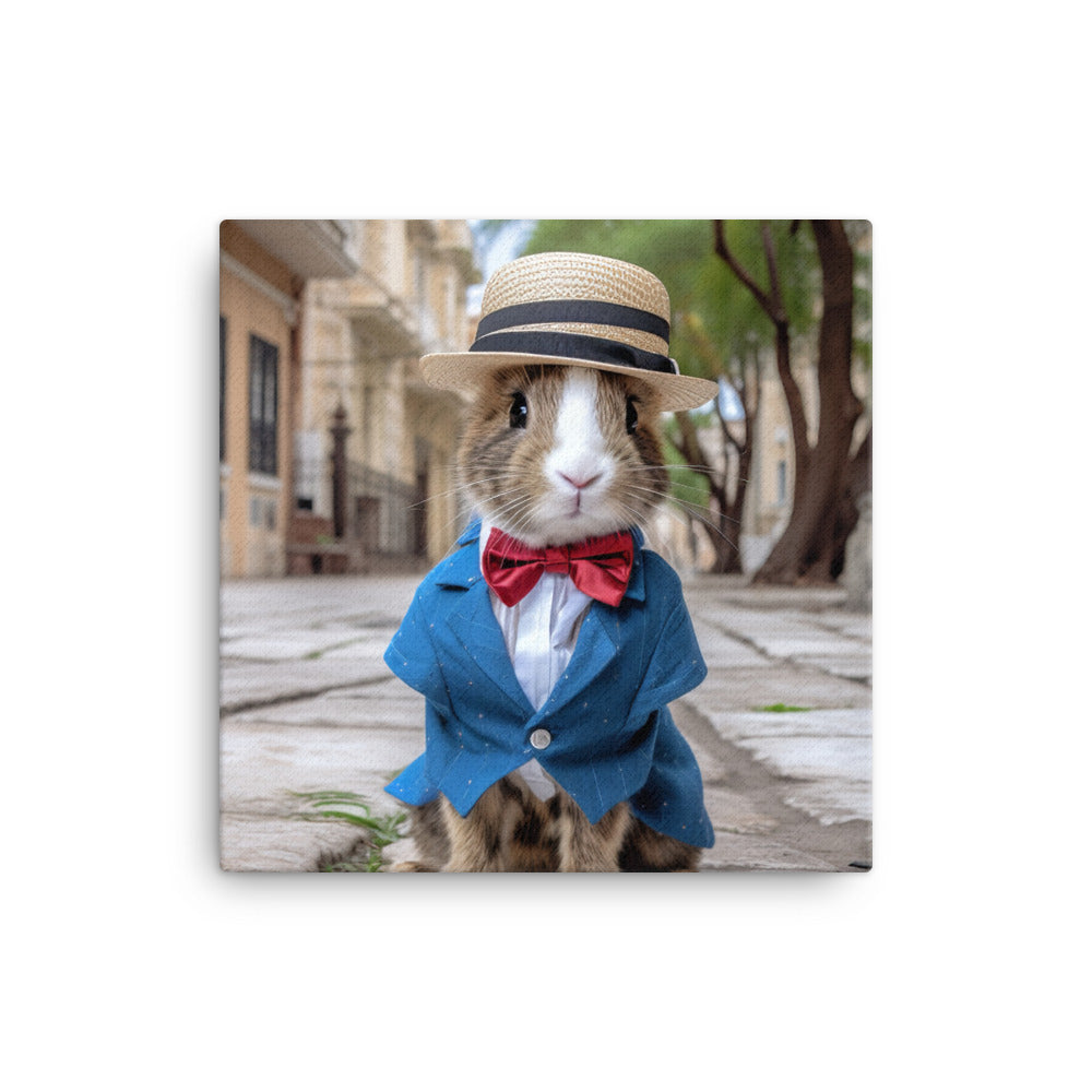 Havana Bunny with a Stylish Pose Canvas - PosterfyAI.com