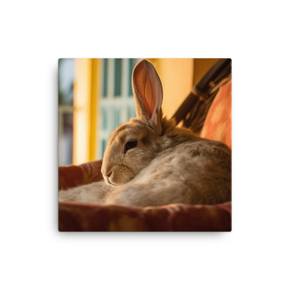 Havana Bunny in a Cozy Setting Canvas - PosterfyAI.com