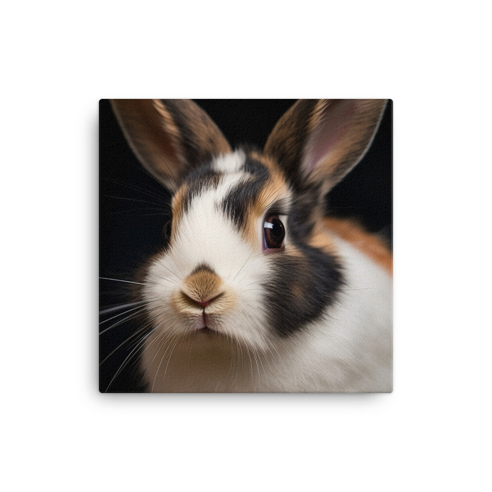 Adorable Harlequin Bunny Canvas - PosterfyAI.com