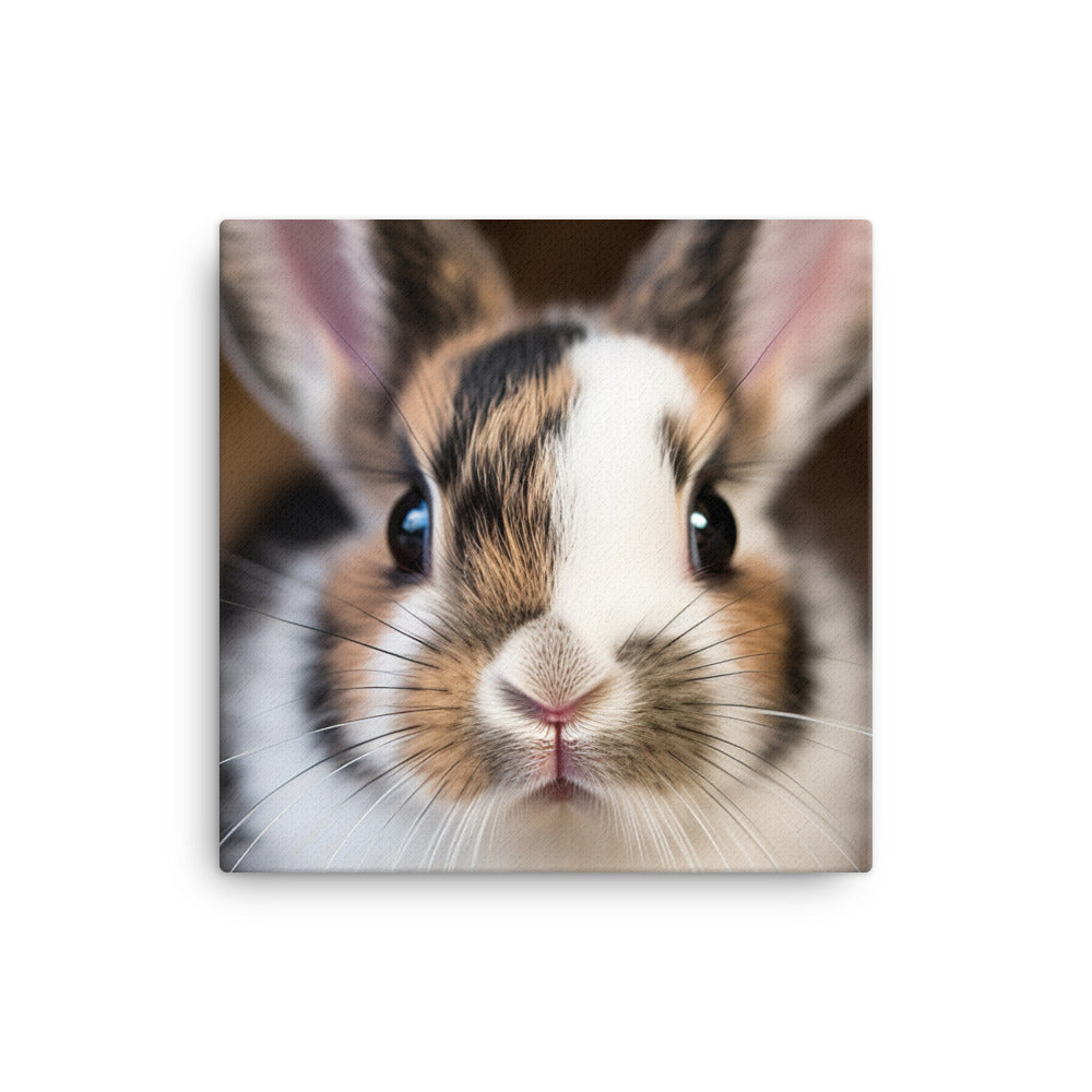 Adorable Harlequin Bunny Canvas - PosterfyAI.com