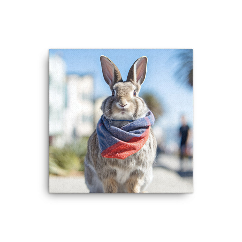 Californian Bunny with a Stylish Pose Canvas - PosterfyAI.com
