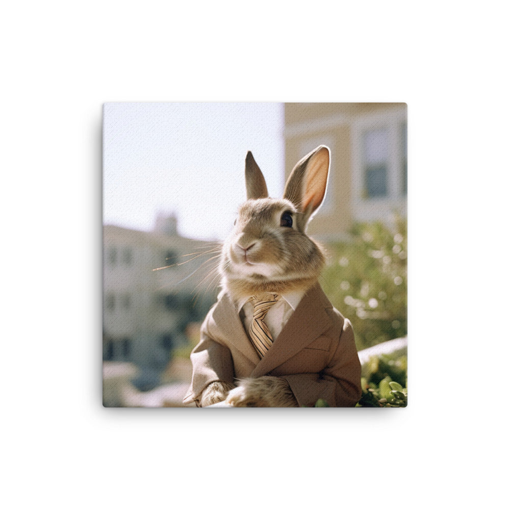 Californian Bunny with a Stylish Pose Canvas - PosterfyAI.com