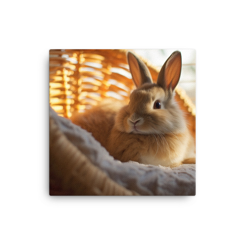 Californian Bunny in a Cozy Setting Canvas - PosterfyAI.com