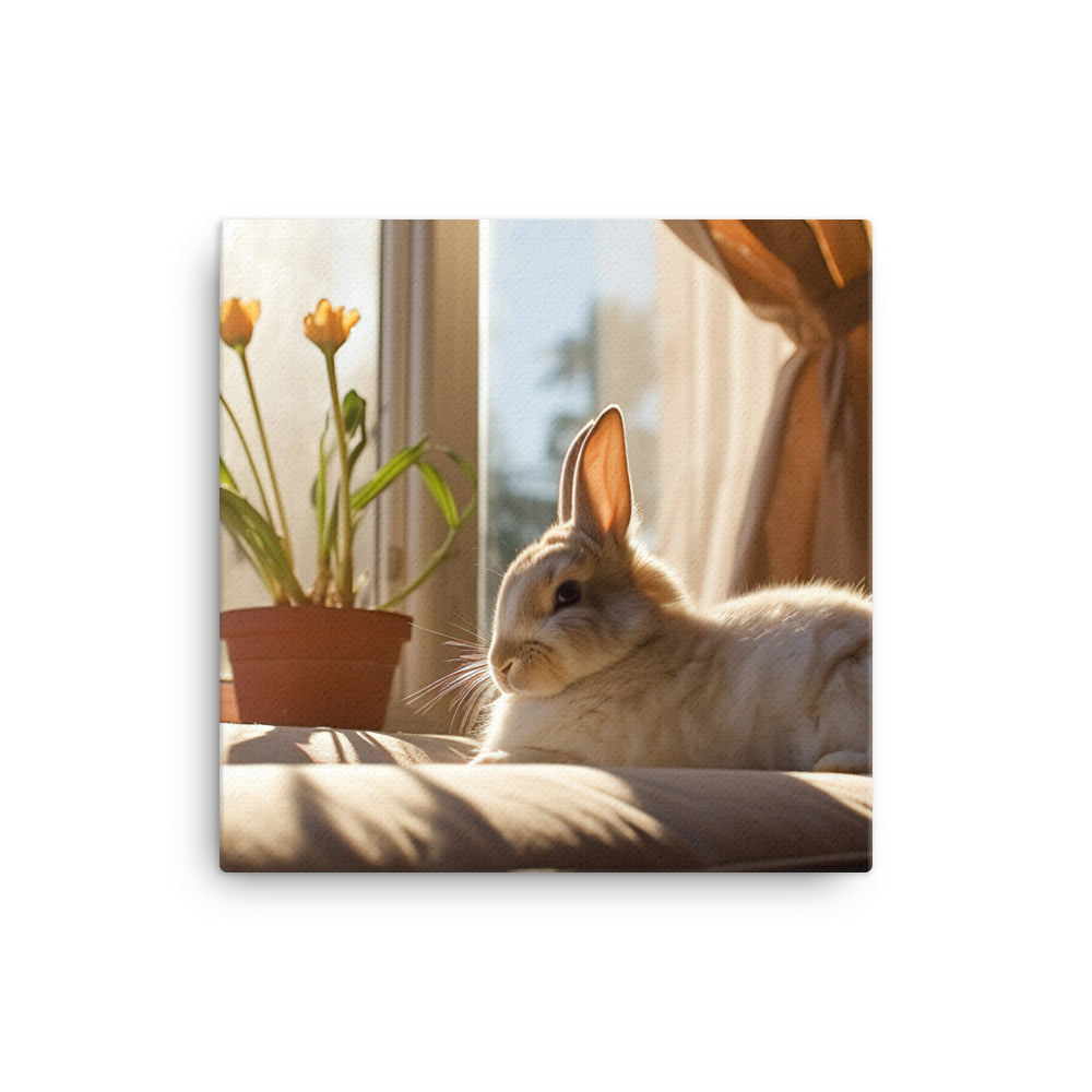 Californian Bunny in a Cozy Setting Canvas - PosterfyAI.com