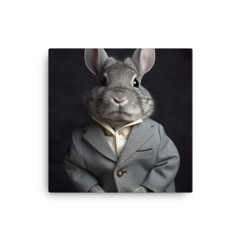 Chinchilla Bunny with a Stylish Pose Canvas - PosterfyAI.com