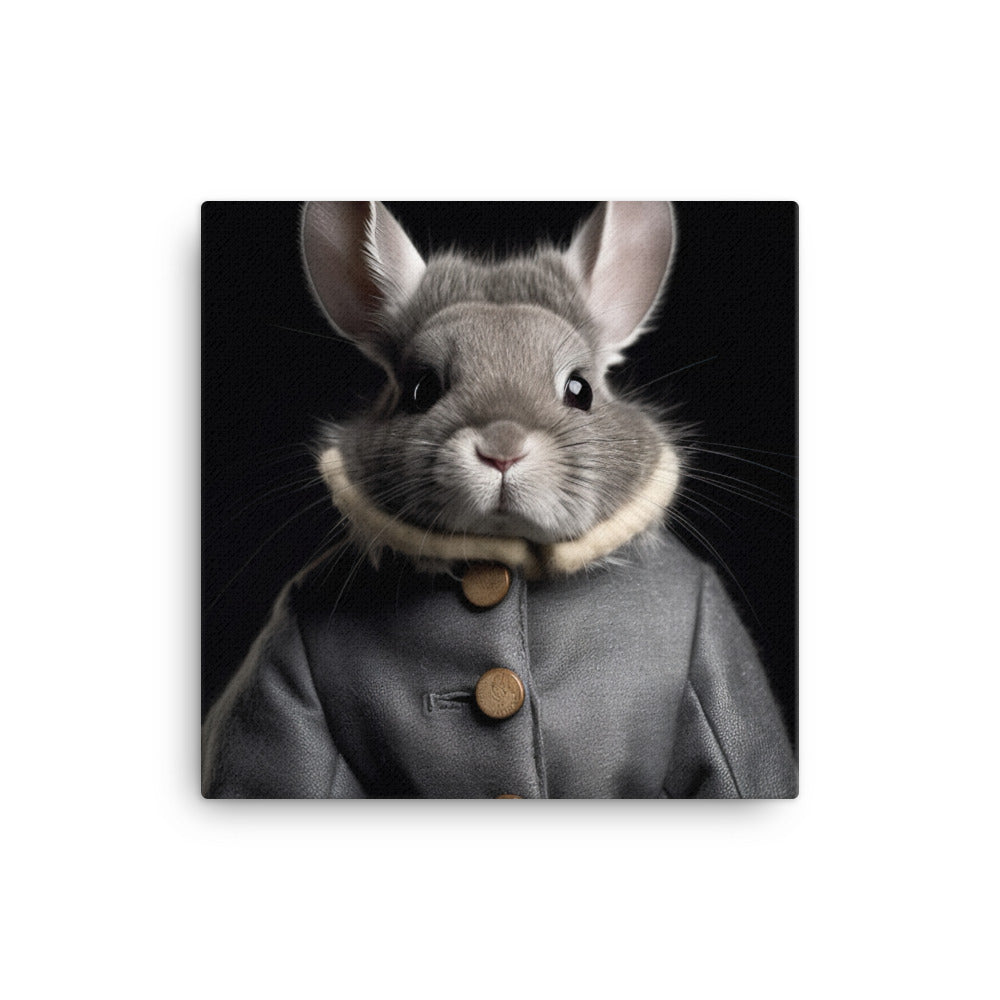 Chinchilla Bunny with a Stylish Pose Canvas - PosterfyAI.com