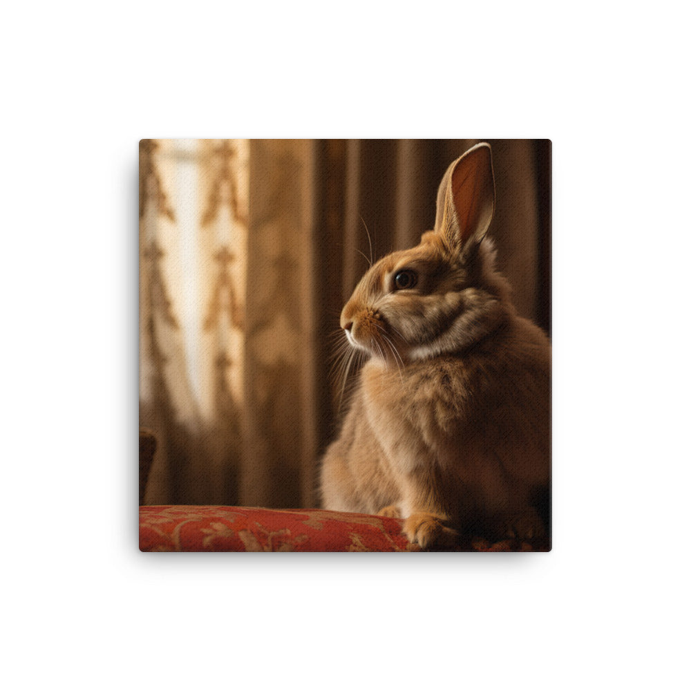 Britannia Petite Bunny in a Cozy Setting Canvas - PosterfyAI.com