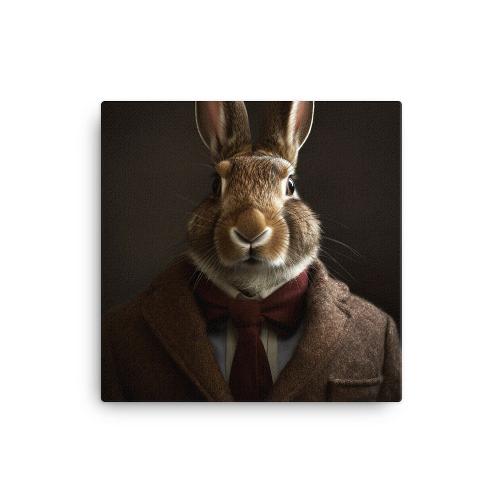Belgian Hare with a Fashionable Pose Canvas - PosterfyAI.com