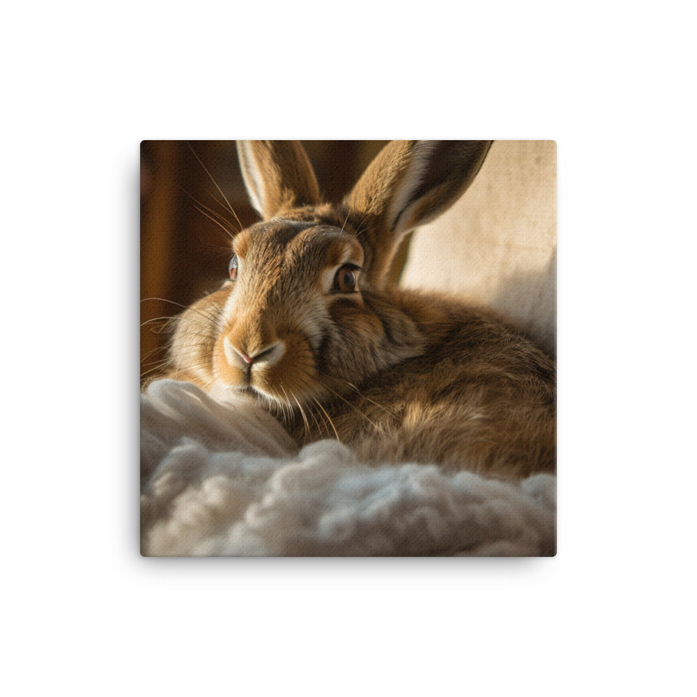 Belgian Hare in a Cozy Setting Canvas - PosterfyAI.com
