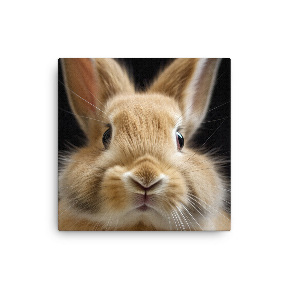 Portrait of a Fluffy American Bunny Canvas - PosterfyAI.com