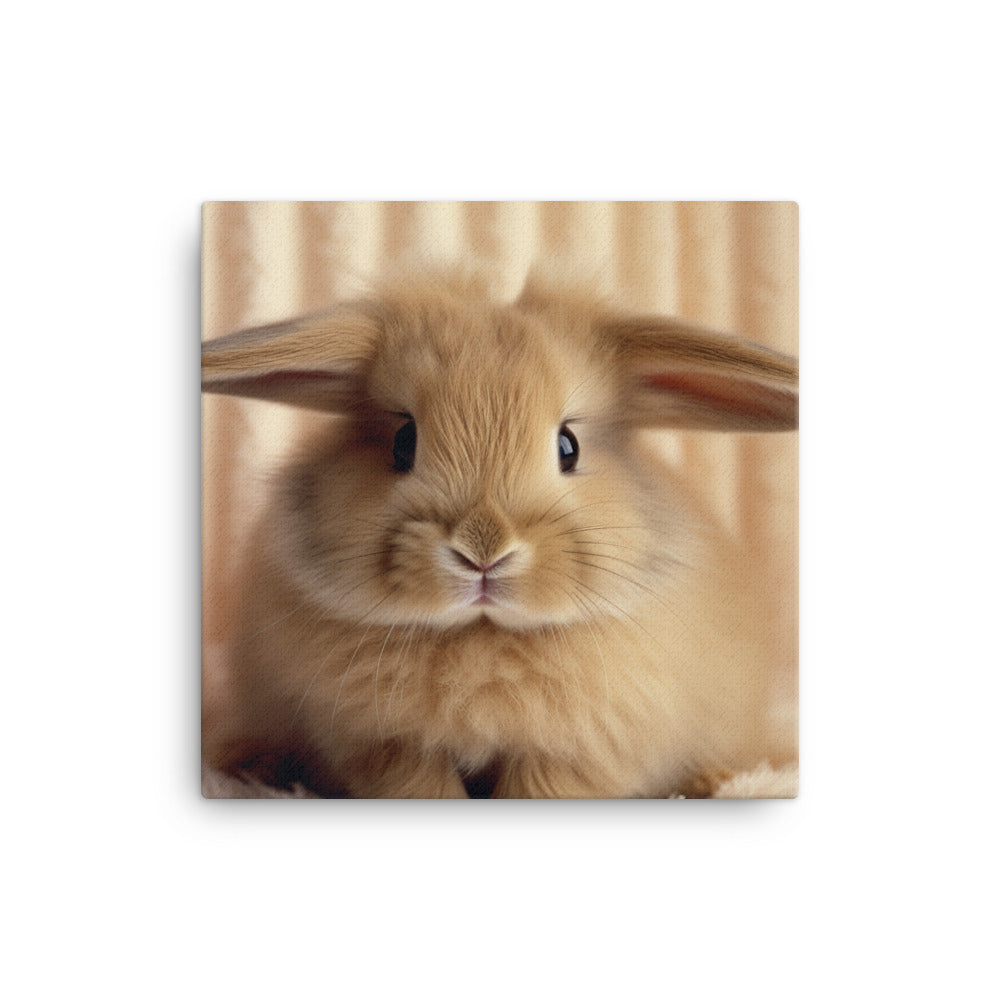 Adorable American Bunny Canvas - PosterfyAI.com