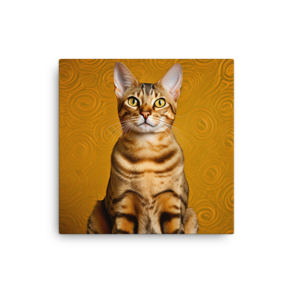 Majestic Beauty of Ocicat Cat Canvas - PosterfyAI.com