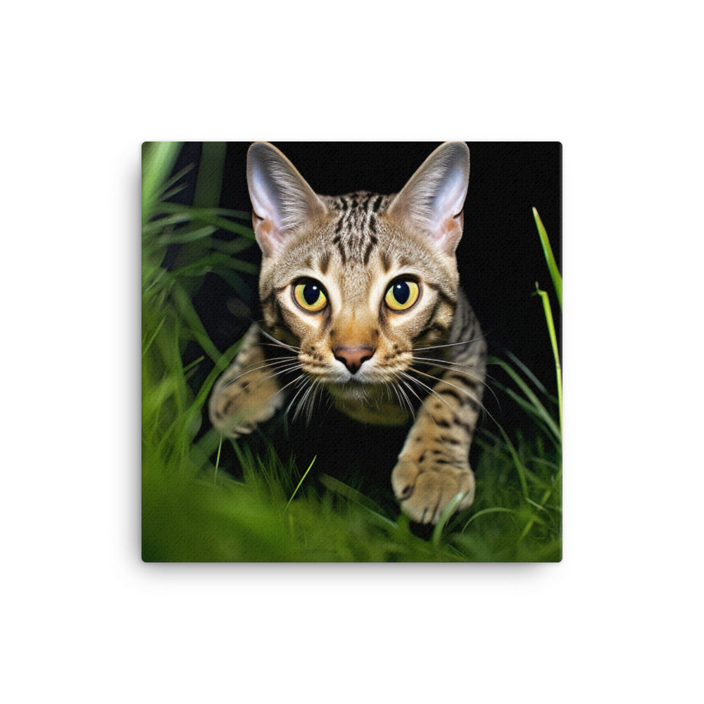Agile Grace of Ocicat Cat Canvas - PosterfyAI.com