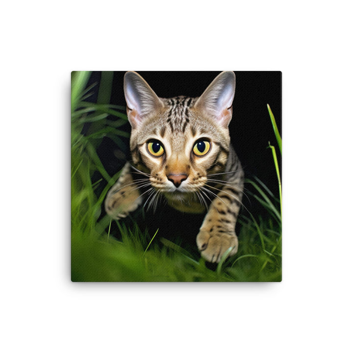 Agile Grace of Ocicat Cat Canvas - PosterfyAI.com