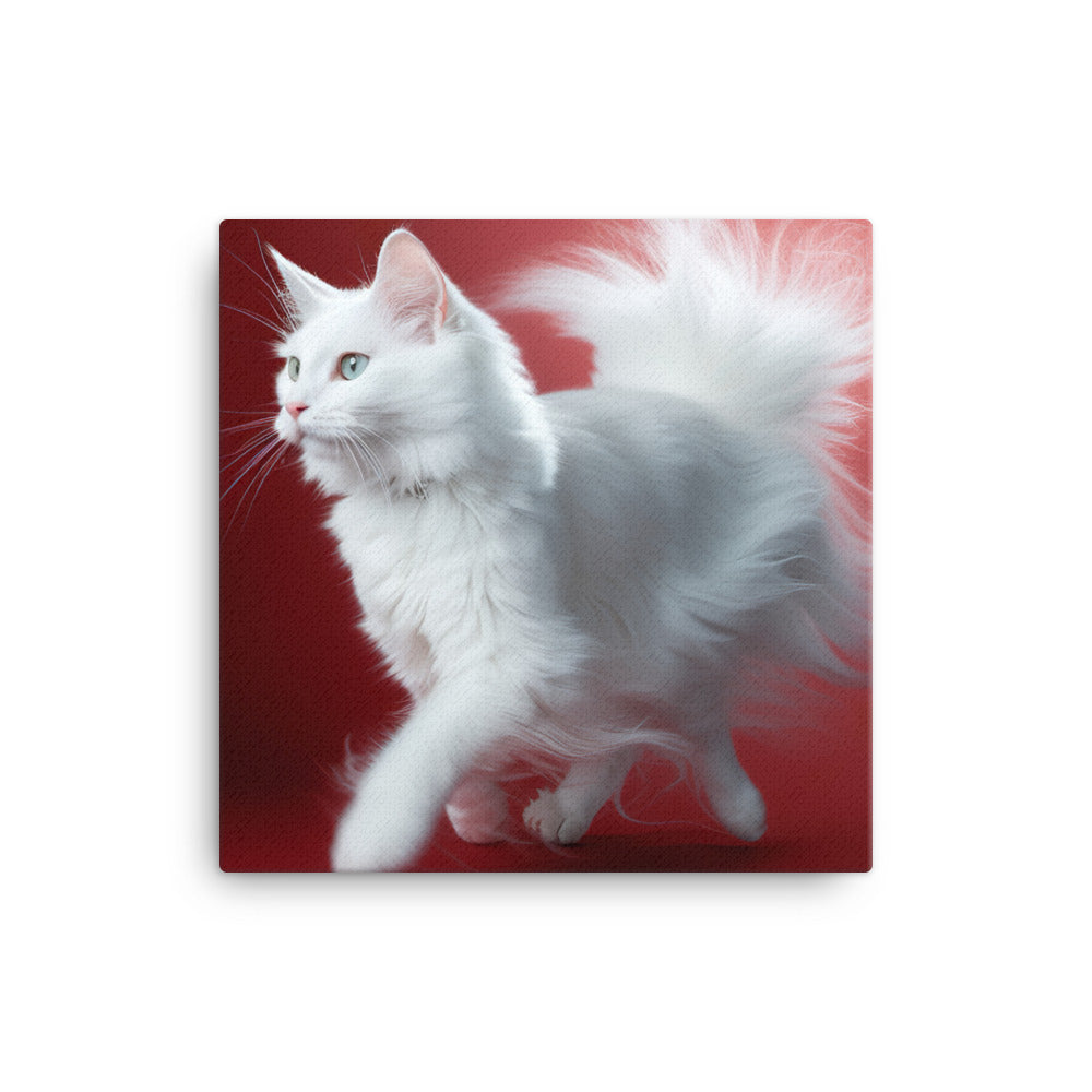 Turkish Angora Cat Canvas - PosterfyAI.com