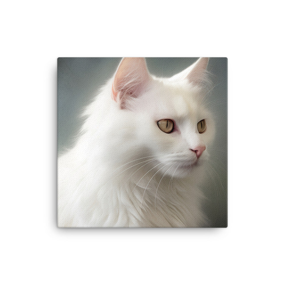 Turkish Angora Cat Canvas - PosterfyAI.com