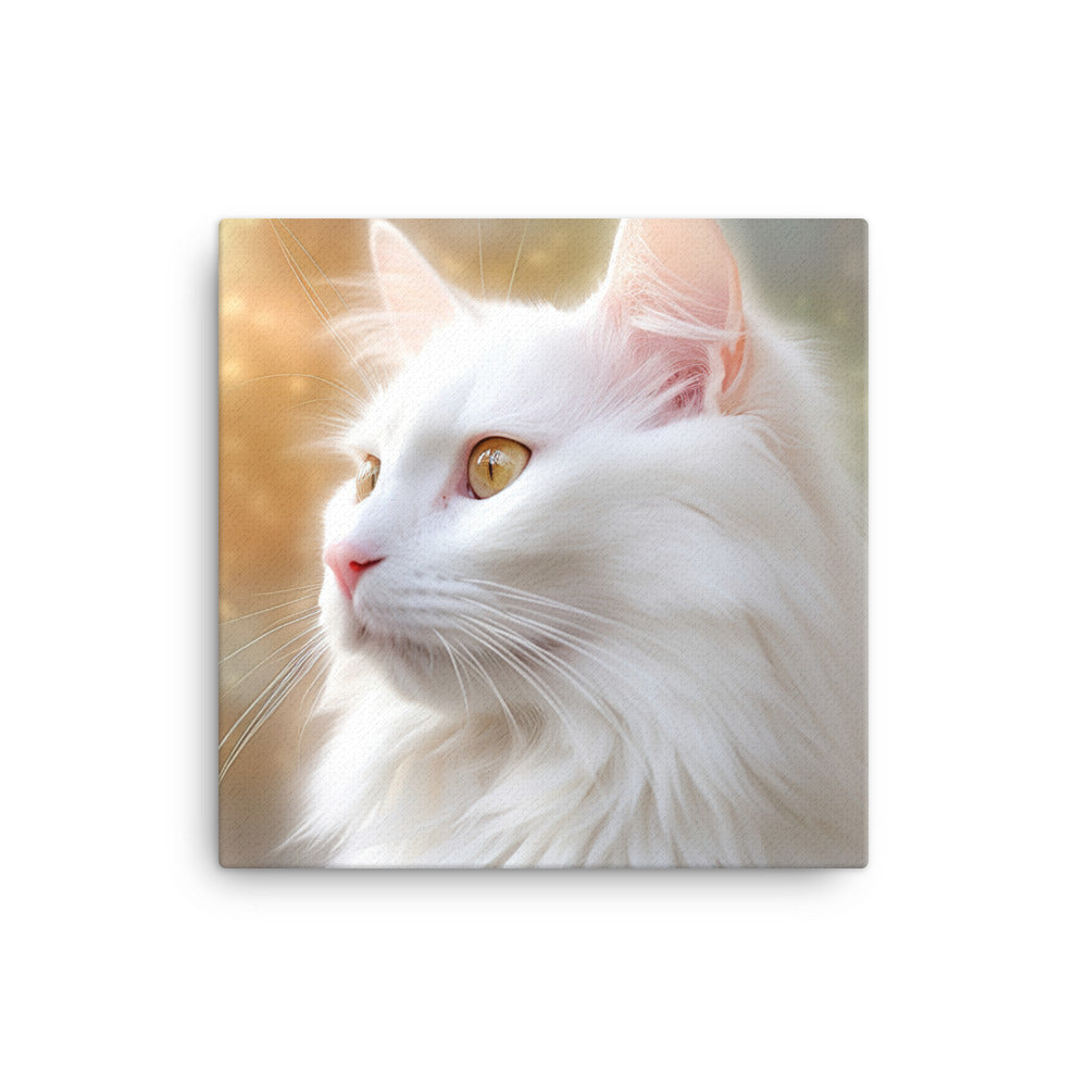 Turkish Angora Cat Canvas - PosterfyAI.com