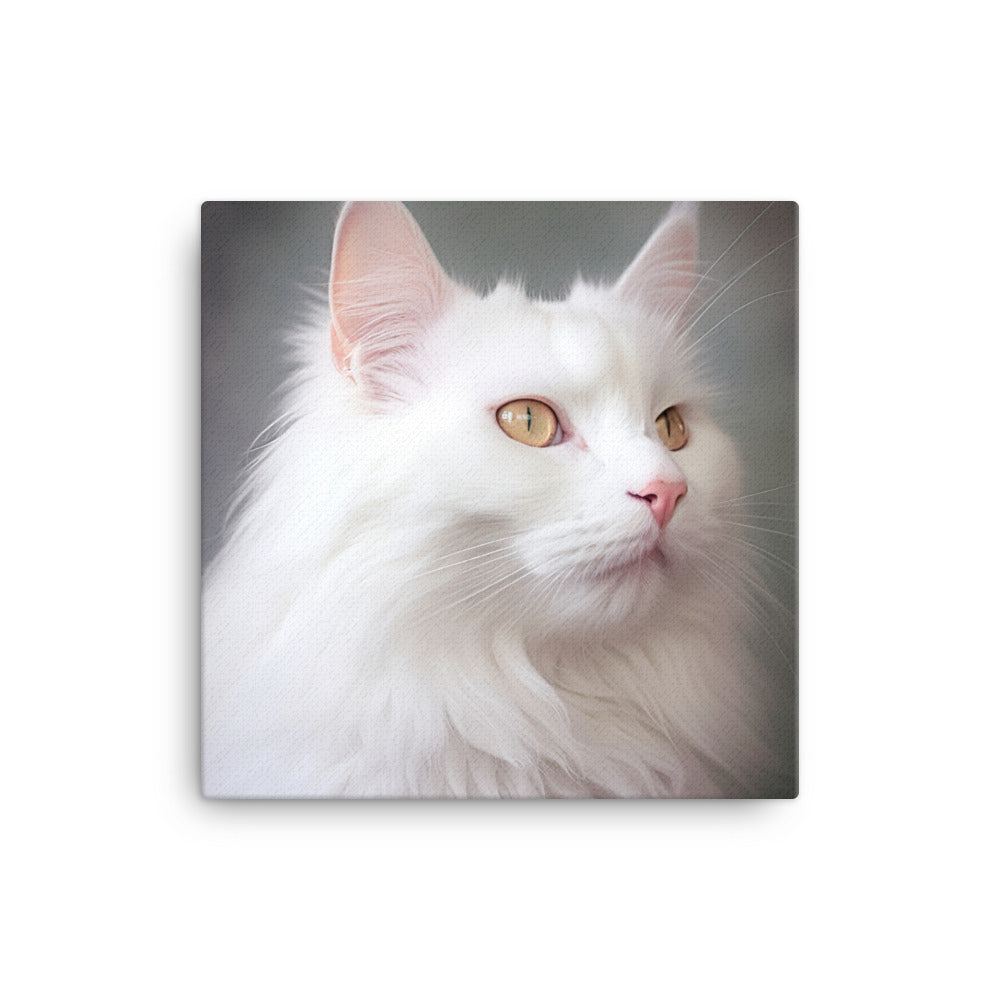 Turkish Angora Cat Canvas - PosterfyAI.com