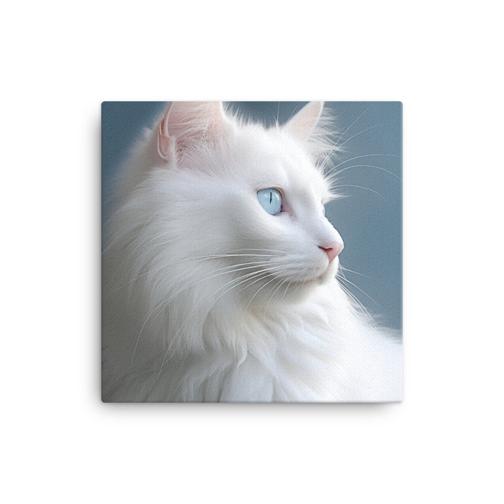 Turkish Angora Cat Canvas - PosterfyAI.com