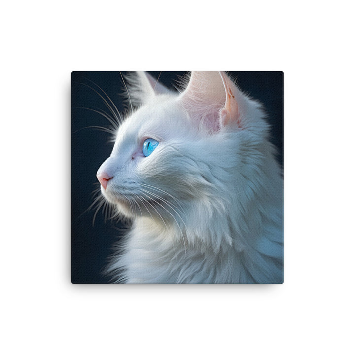 Turkish Angora Cat Canvas - PosterfyAI.com