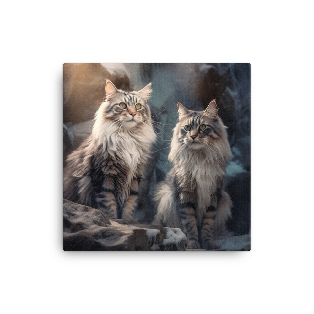 Norwegian Forest Cats Canvas - PosterfyAI.com