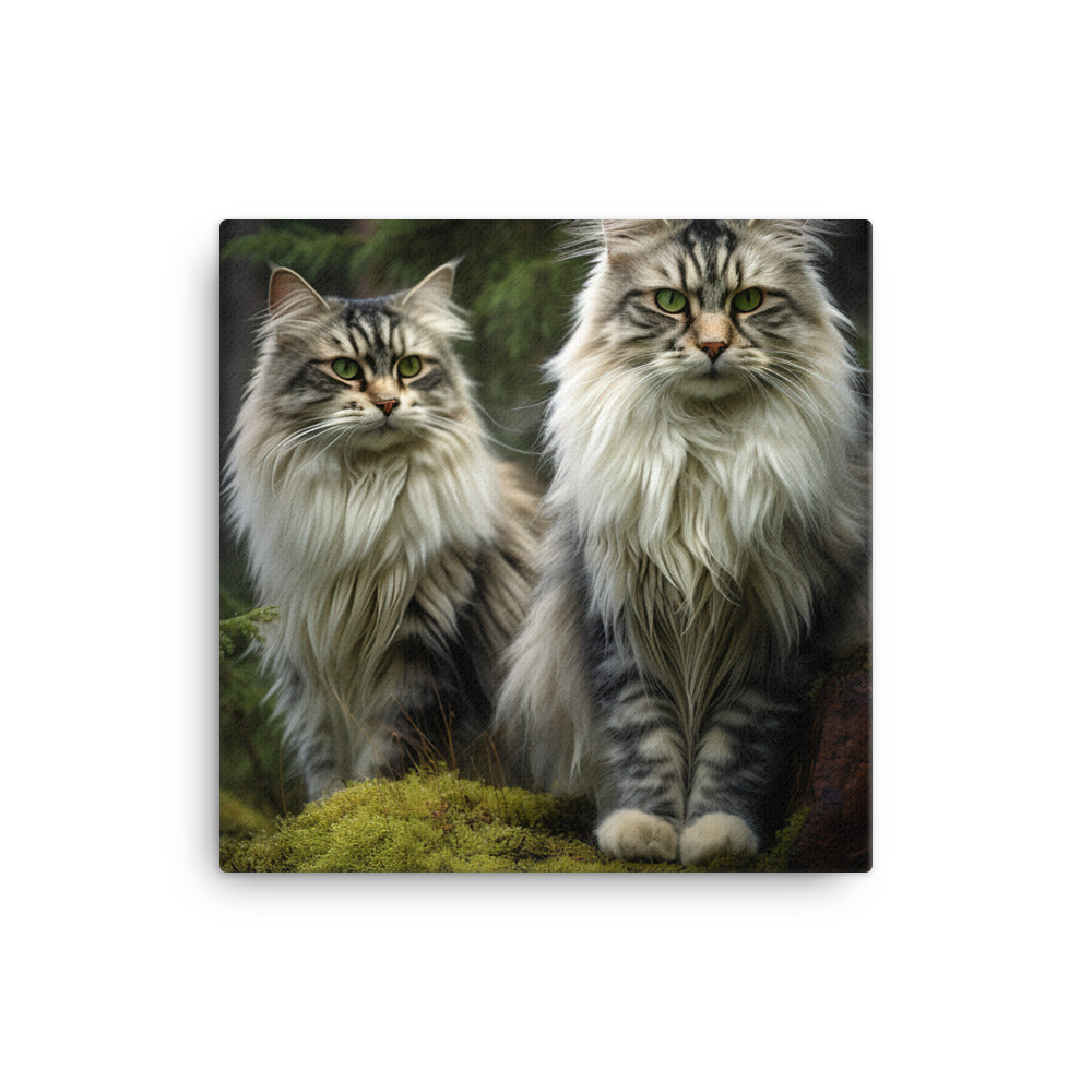Norwegian Forest Cats Canvas - PosterfyAI.com