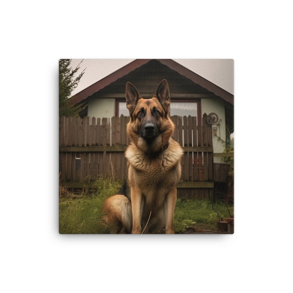 German Shepherd Canvas - PosterfyAI.com