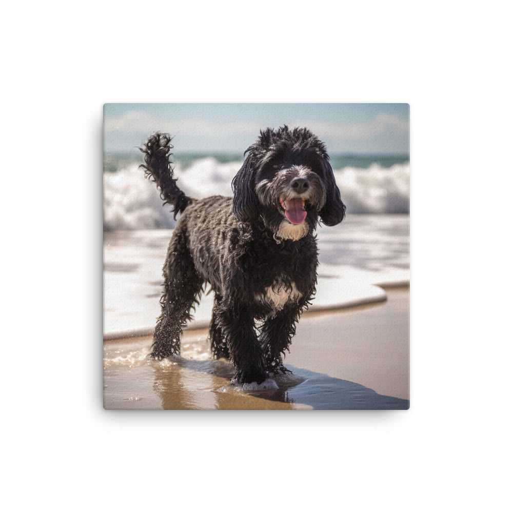 Portuguese Water Dog Canvas - PosterfyAI.com