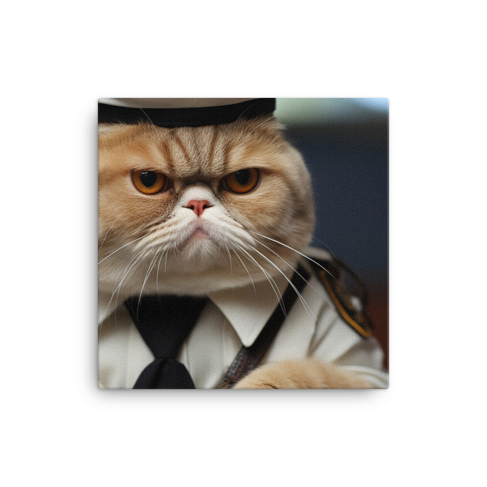 Exotic Shorthair Prison Officer Canvas - PosterfyAI.com