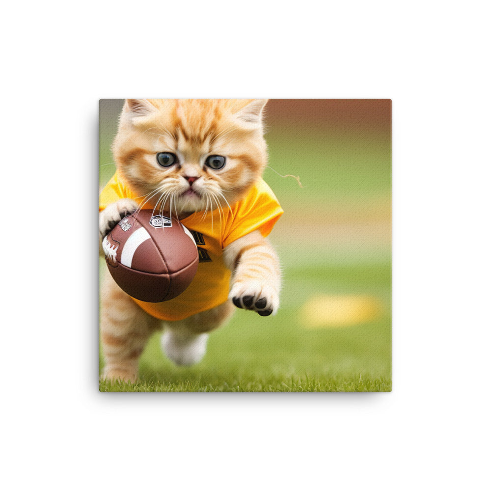 Exotic Shorthair Football Player Canvas - PosterfyAI.com