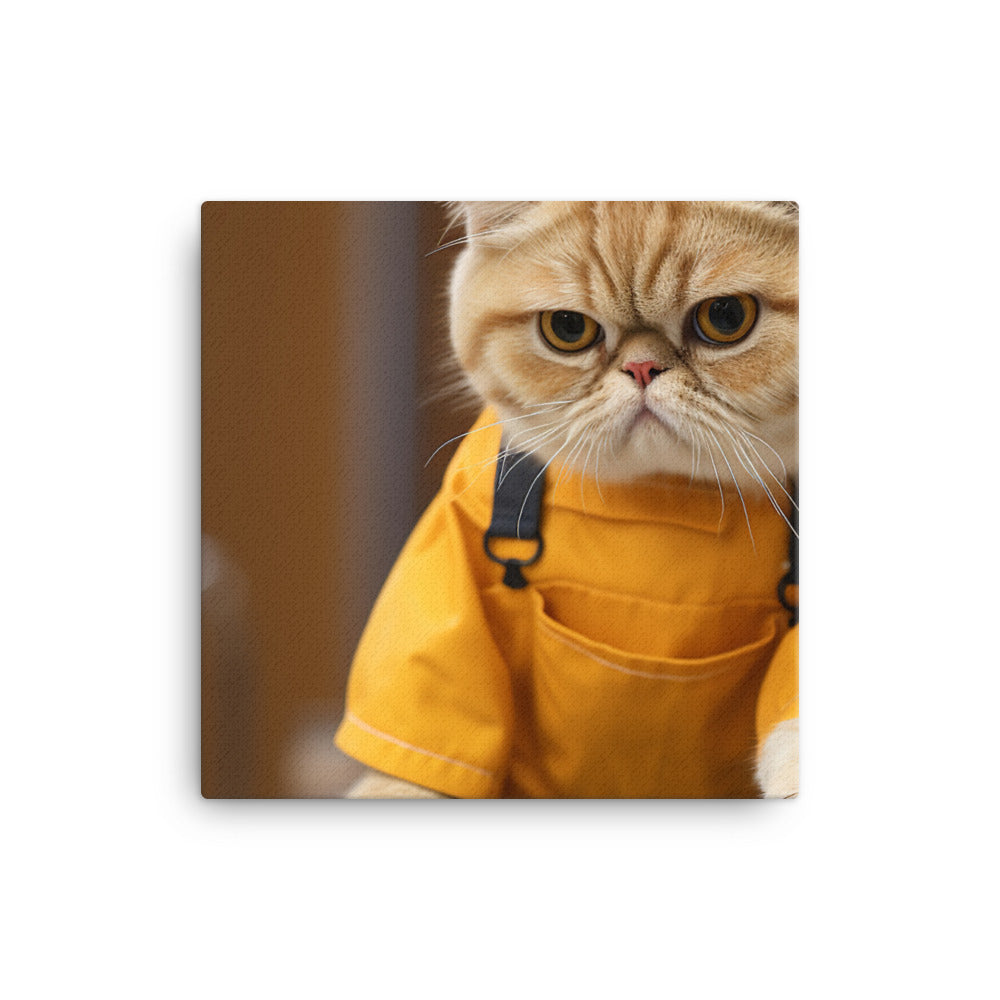 Exotic Shorthair Janitor Canvas - PosterfyAI.com
