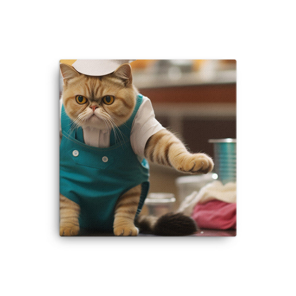 Exotic Shorthair Janitor Canvas - PosterfyAI.com