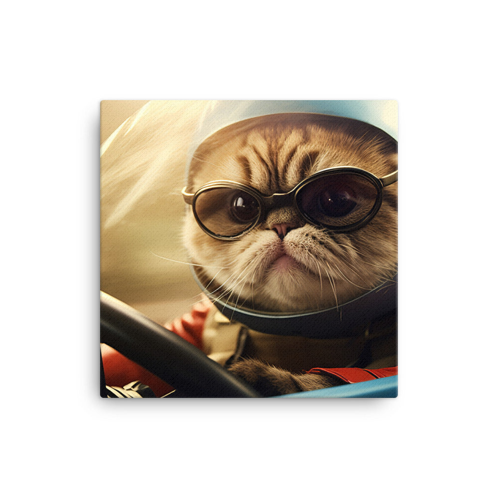 Exotic Shorthair Motorsport Athlete Canvas - PosterfyAI.com
