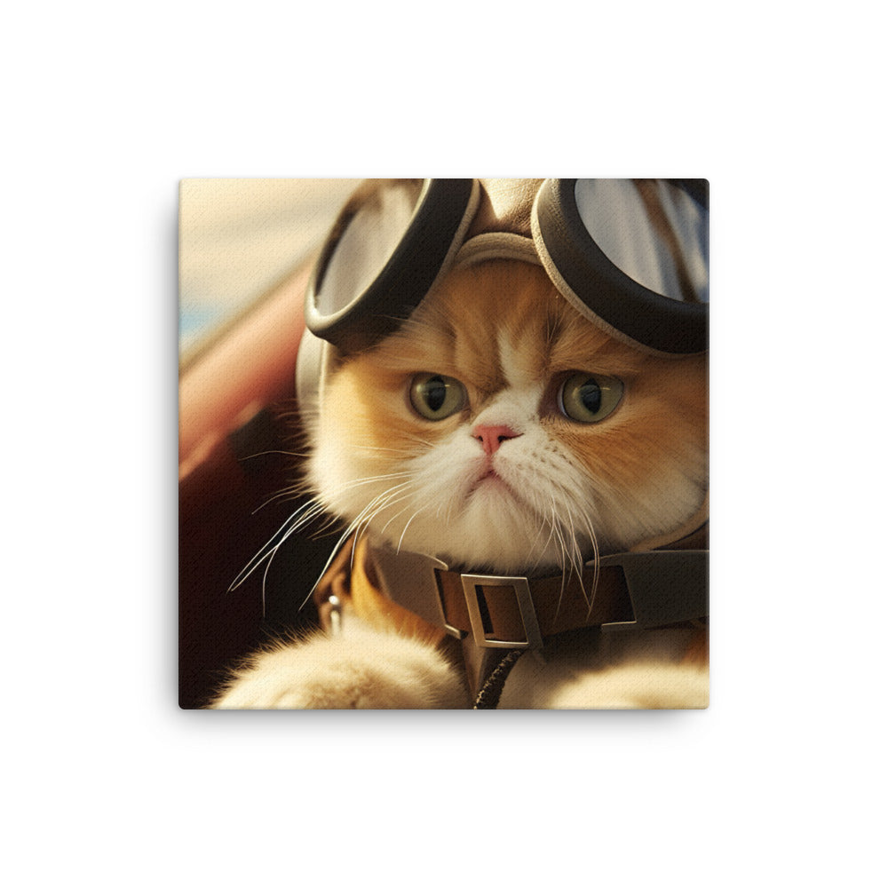 Exotic Shorthair Pilot Canvas - PosterfyAI.com